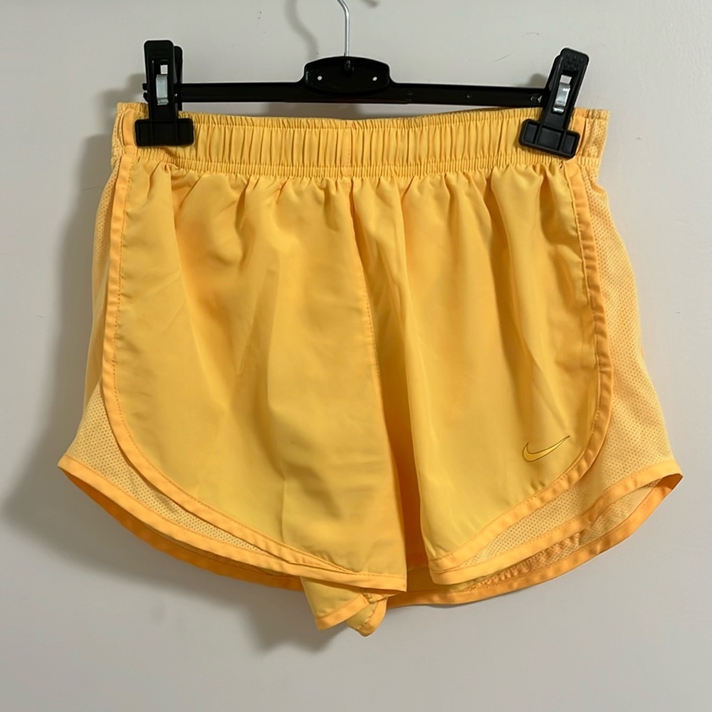 Nike Yellow dri-fit running shorts